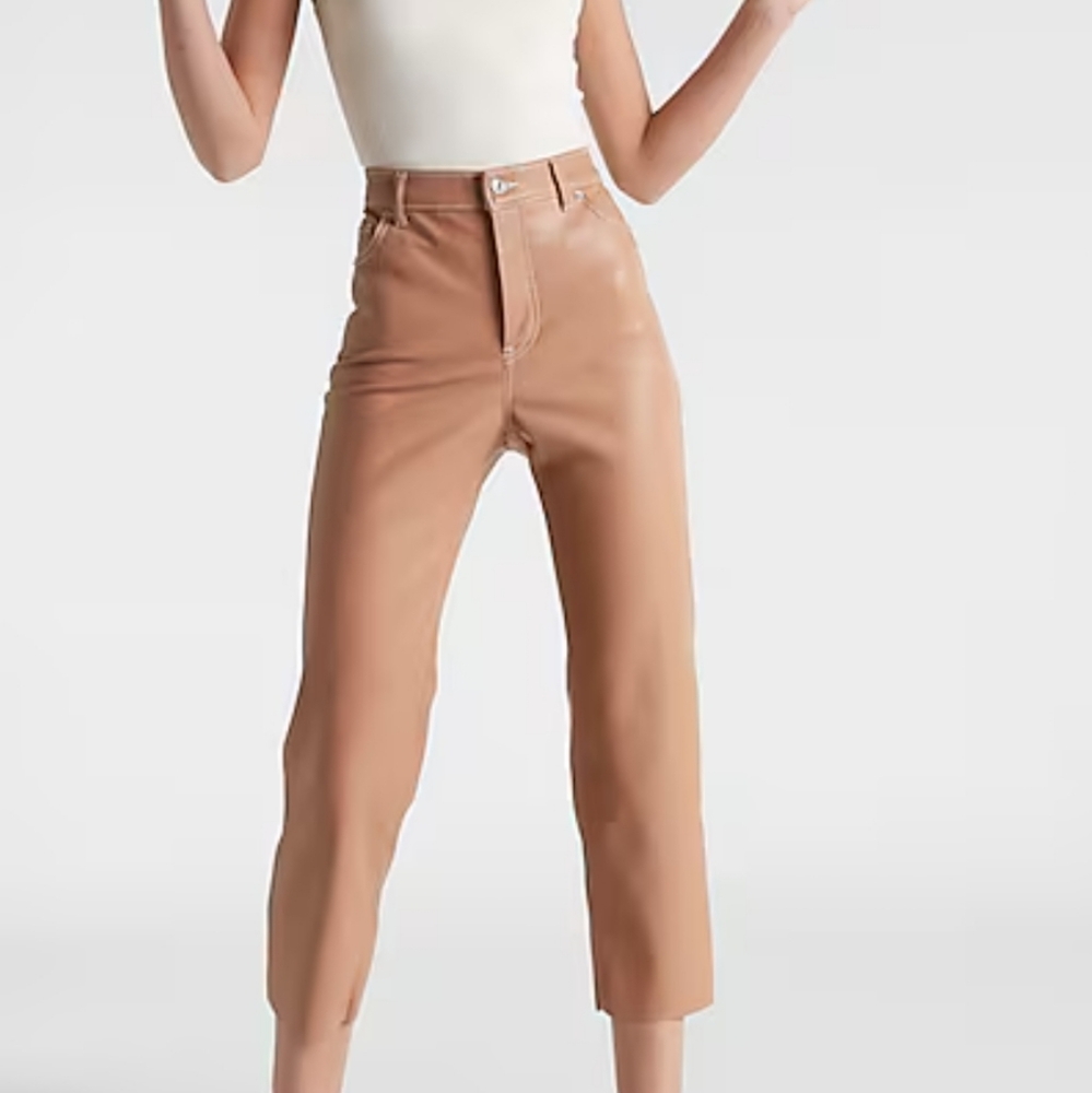 Express Straight Super High Rise Faux Leather Pants - Size 10